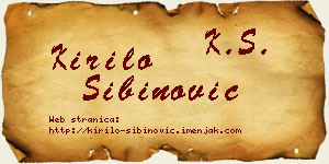 Kirilo Sibinović vizit kartica
